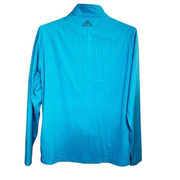 Peter Millar Crown Sport Blue Quarter Zip Long Sleeve Pullover Mens Size M - Picture 3 of 7
